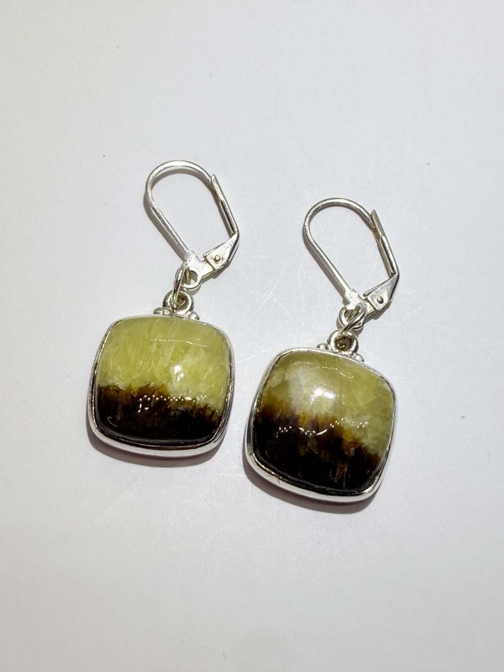 Artisan Septarian Jasper 925 Sterling Silver Leverback Earrings
